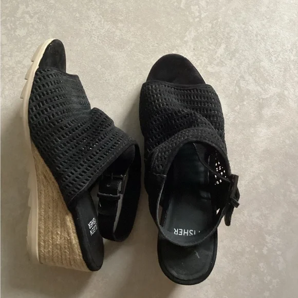 ♦️ EILEEN FISHER Sandals 7.5 Aura Sling Back Espadrilles Wedges EUC - Picture 7 of 8